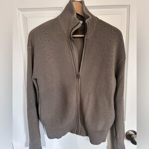 Athleta merino blend zip front sweater